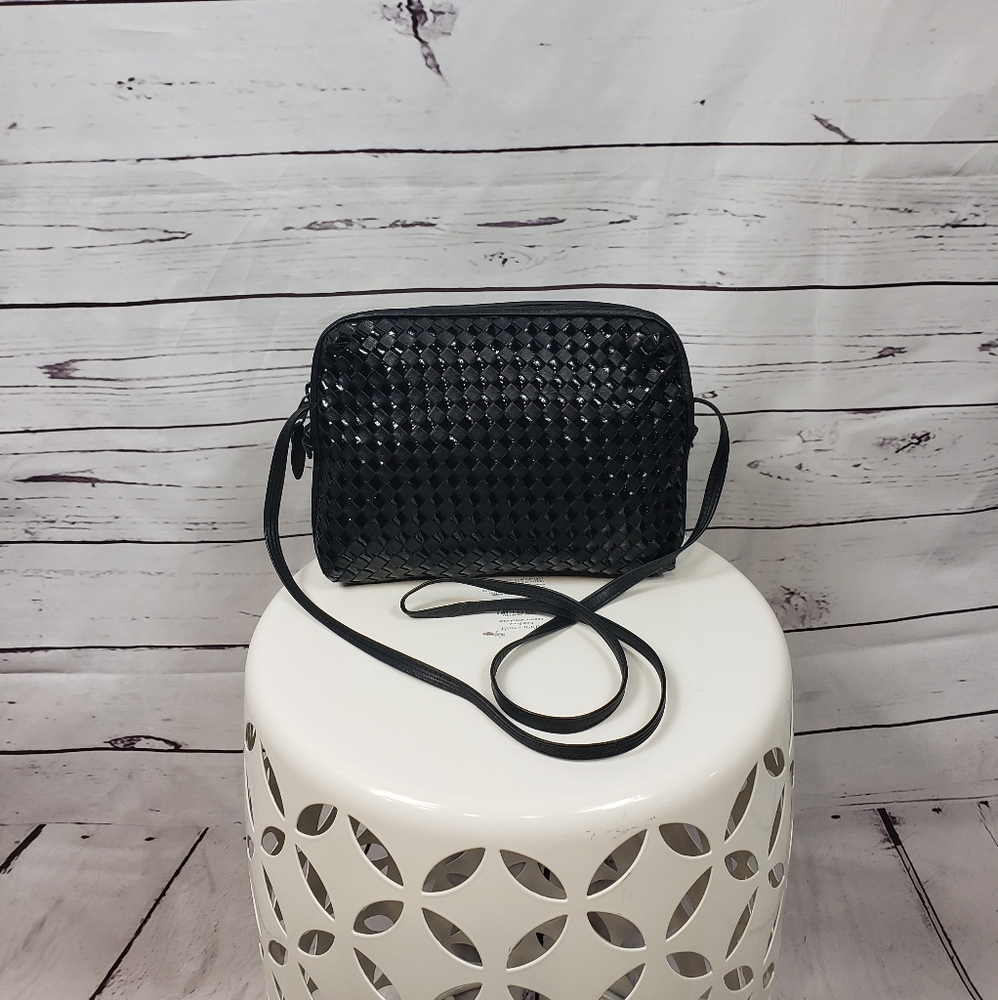 Ganson woven leather crossbody